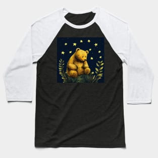Bear in the Night Baseball T-Shirt